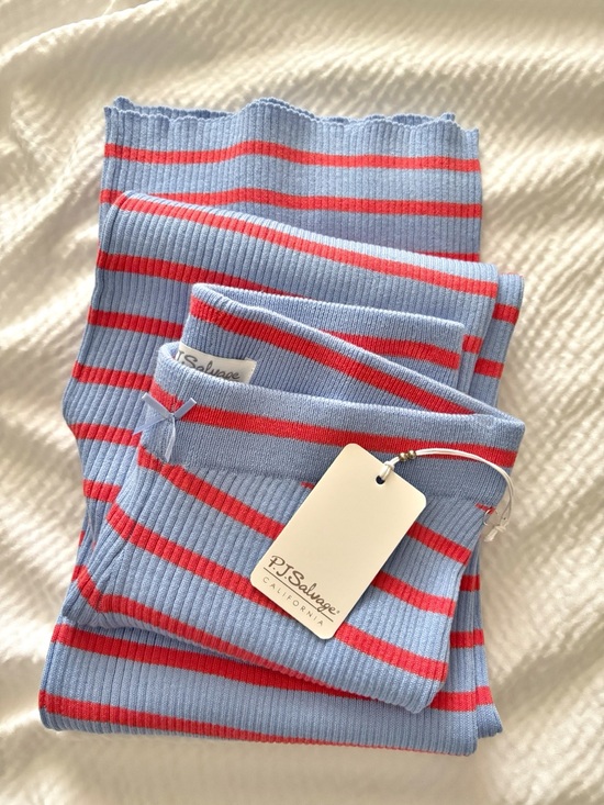 PJ Salvage Other - Pj Salvage Periwinkle Striped Flared Pajama Pants